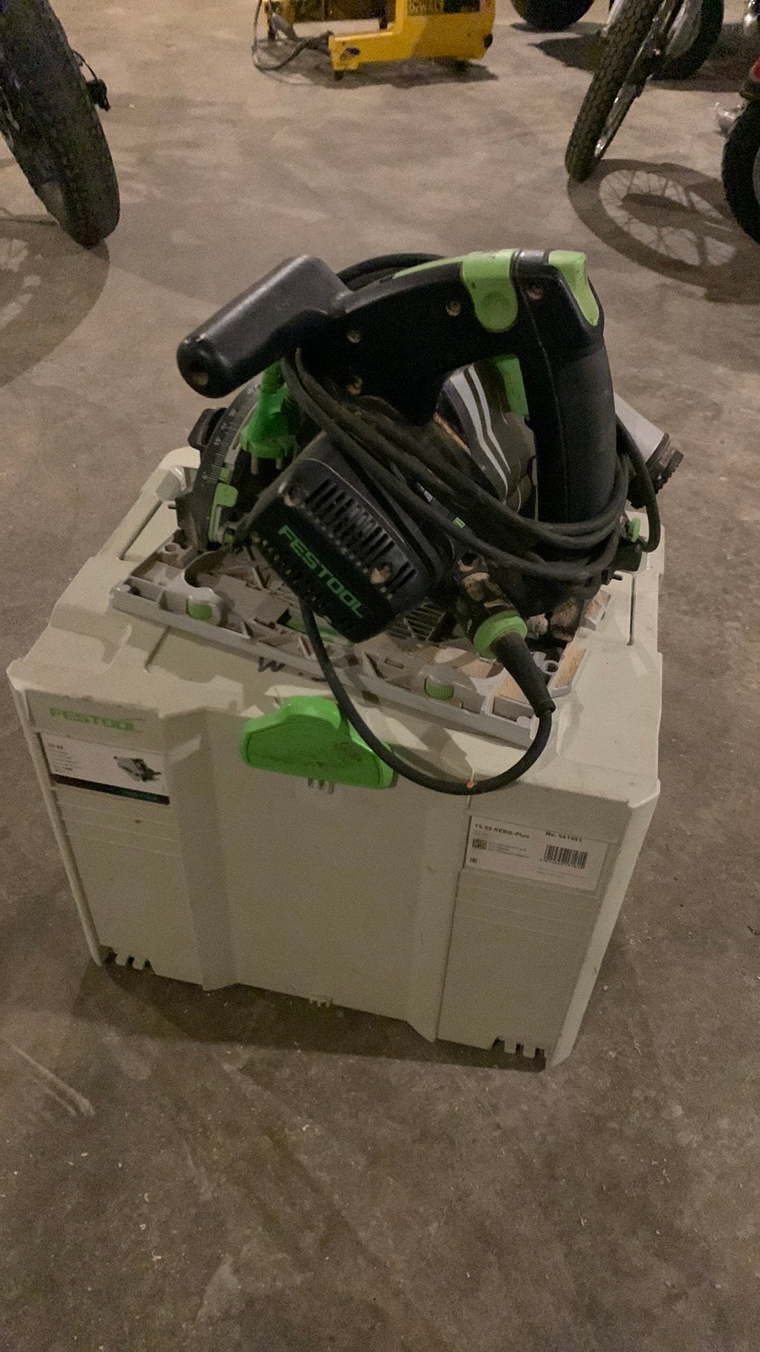 Festool TS 55 REBQ invalzaag komt niet op toeren, Doe-het-zelf en Verbouw, Ophalen, Invalzaag, Zo goed als nieuw, 30 tot 70 mm