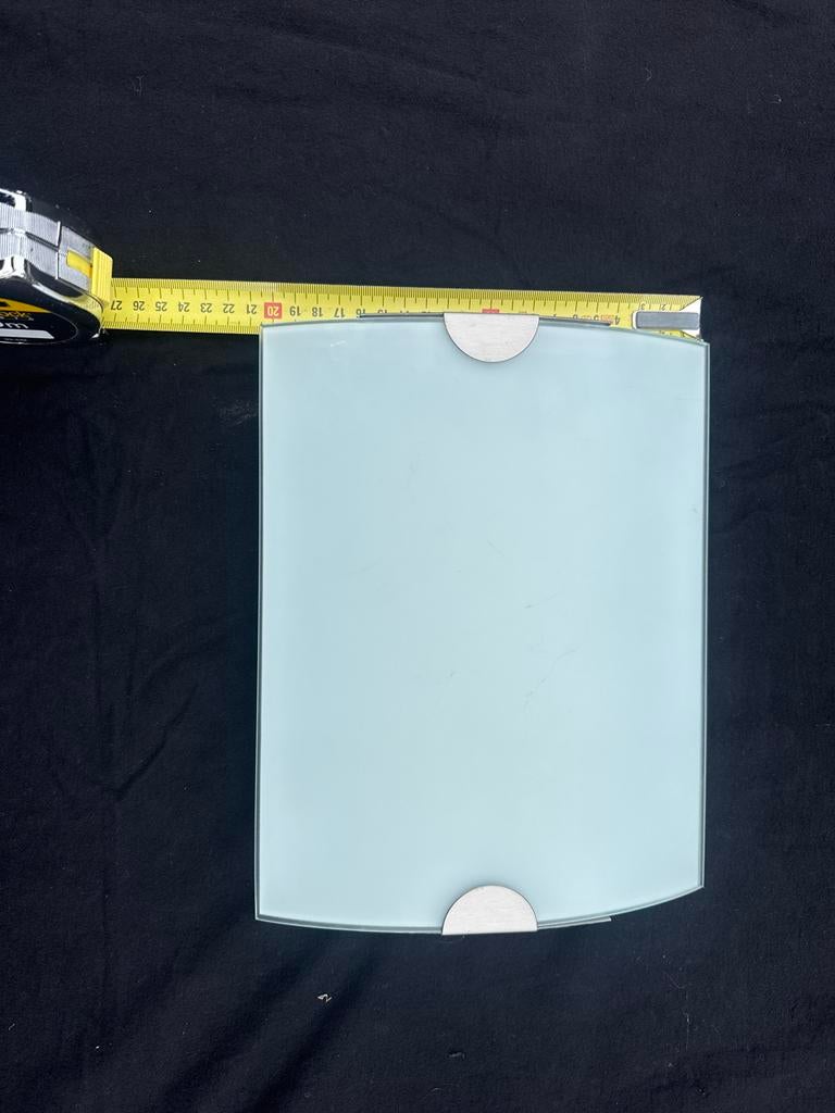 2x Moderne wandlamp met gebogen glas en metaal Dijkstra Guap, Minder dan 50 cm, Rond, Ophalen of Verzenden, Zo goed als nieuw