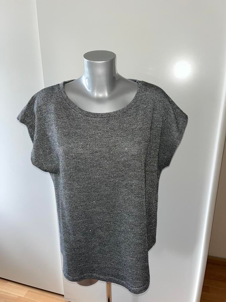 Studio Untold t-shirt grijs/zilver met glitters maat 42/44, Maat 42/44 (L), Ophalen of Verzenden, Zo goed als nieuw, Korte mouw