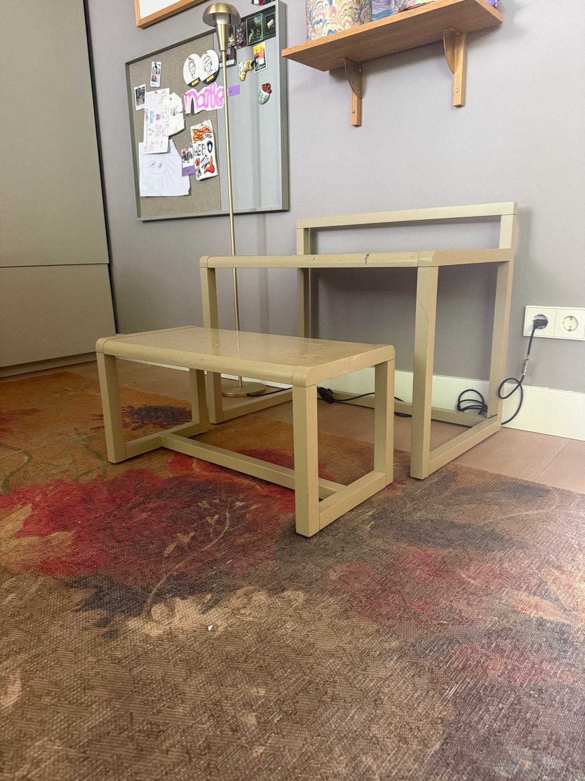 Ferm Living Little Architect tafel en bankje Cashmere, Ophalen, Gebruikt, Tafel(s) en Stoel(en)