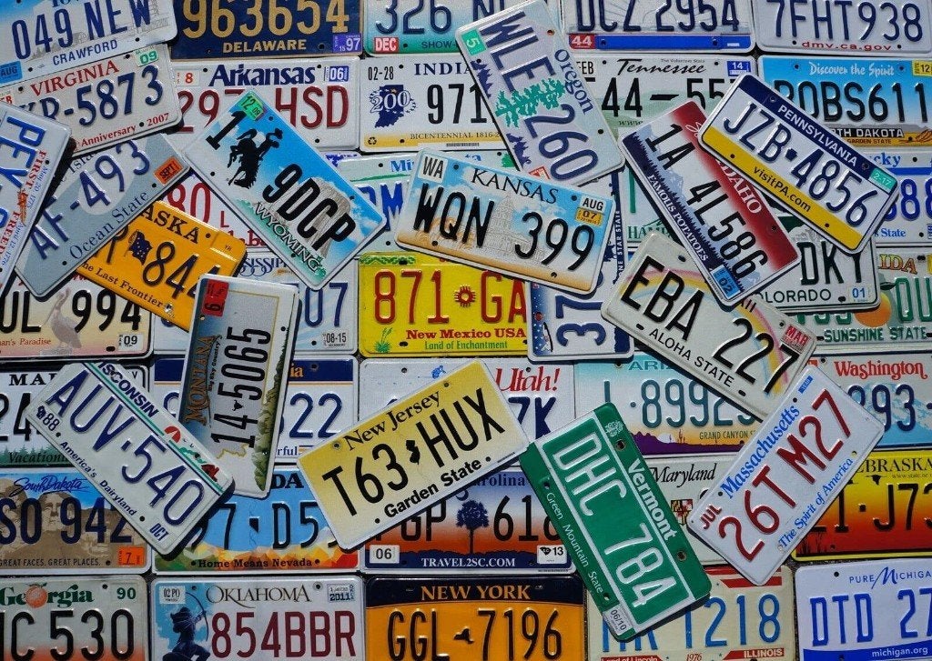 Kentekenplaat nummerplaat USA speciaal auto Amerika, Verzamelen, Overige Verzamelen, Ophalen of Verzenden, Gebruikt