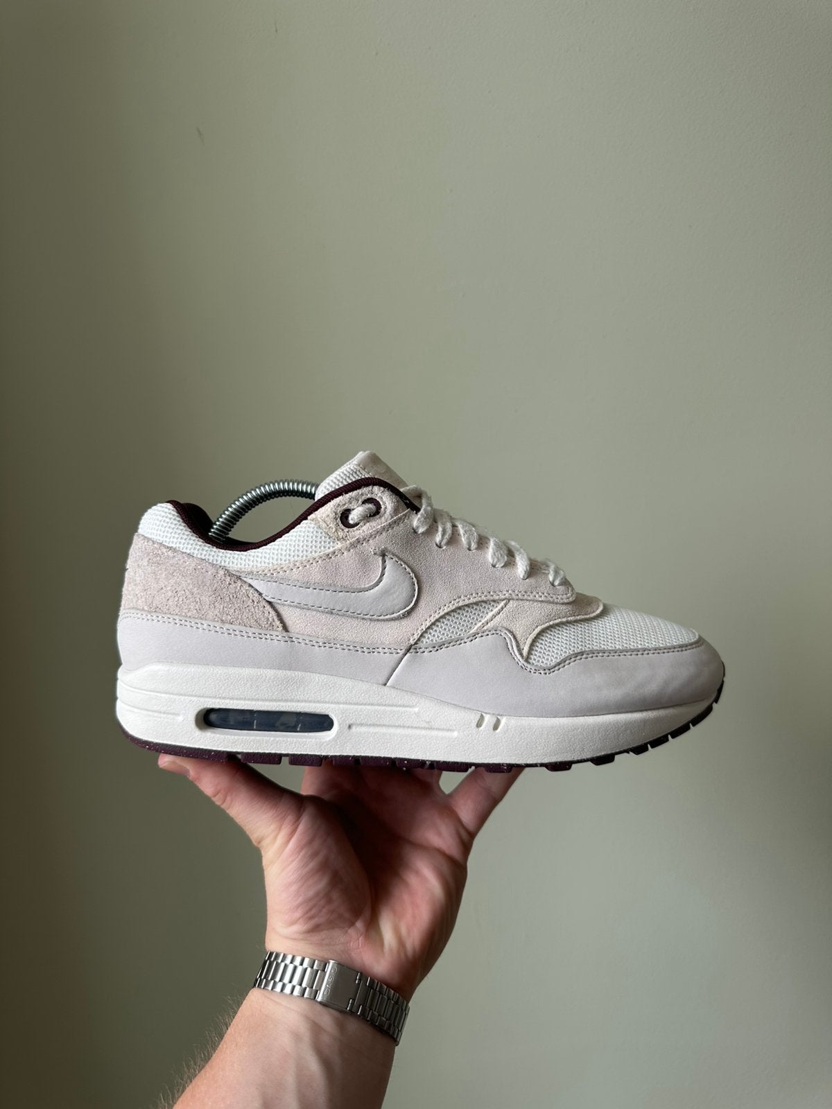 Nike Air Max 1 Burgundy Crush / 42,5, Overige kleuren, Ophalen of Verzenden, Sneakers of Gympen, Gedragen