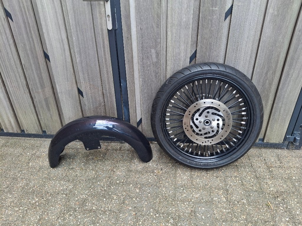 compleet 21 inch origineel Big Spoke Wheel  incl. spatbord, Motoren, Onderdelen | Harley-Davidson, Ophalen, Gebruikt