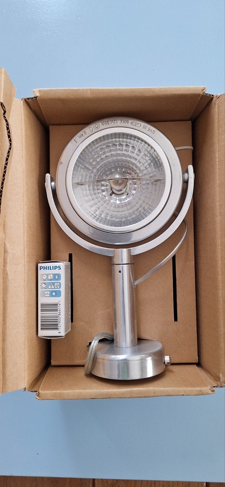 IKEA Spotlamp 35W 12V met Philips lampje, Metaal, Nieuw, Overige fittingen, Zilver