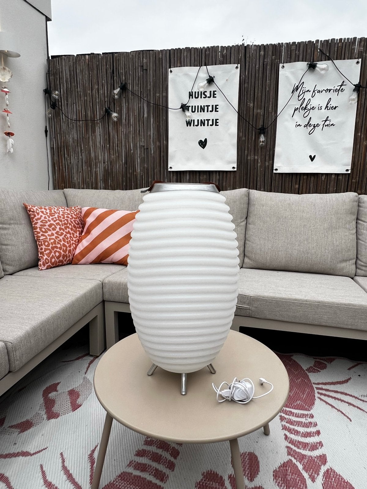 Kooduu Synergy 50S LED lamp, Bluetooth speaker & wijnkoeler, Wit, Overige merken, Gebruikt, Kunststof