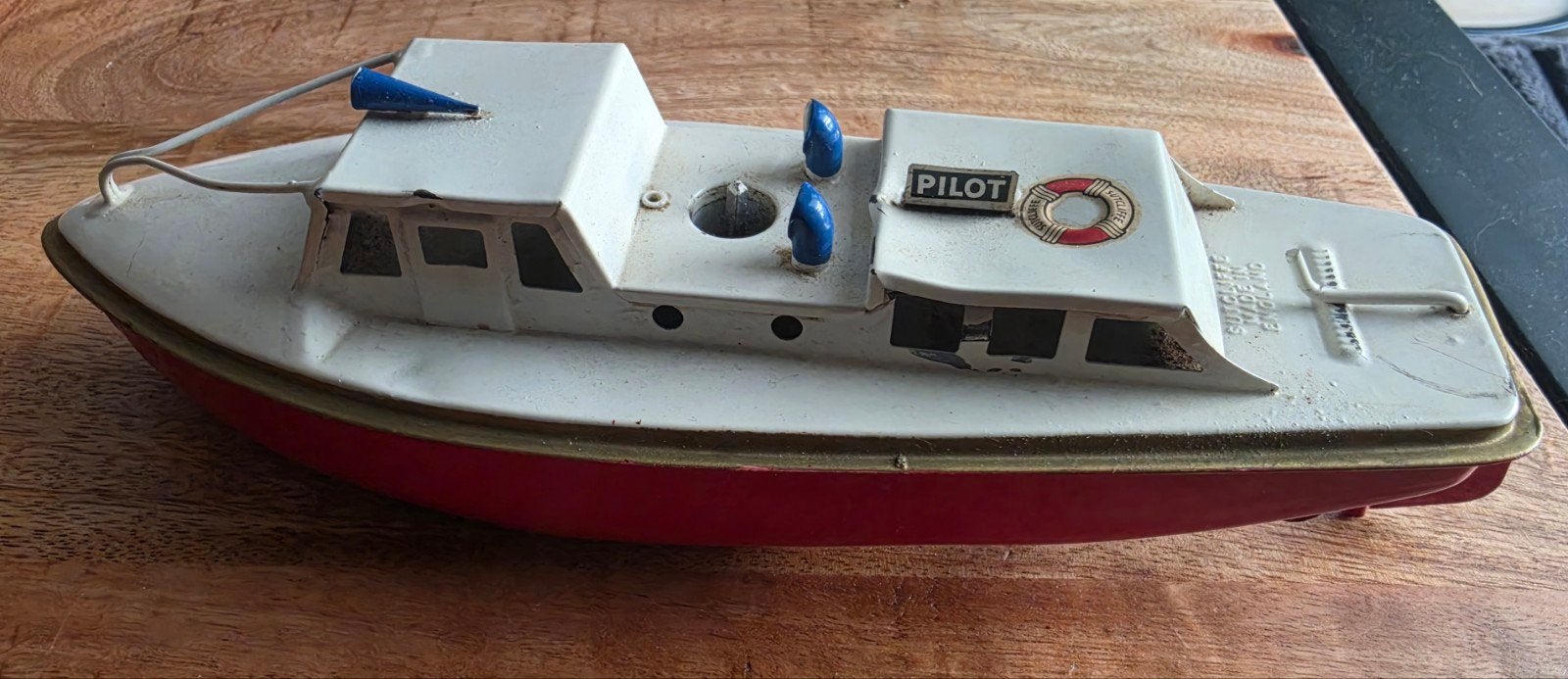 Vintage Sutcliffe Jupiter Tin Toy Boot - Made in England, Antiek en Kunst, Ophalen of Verzenden