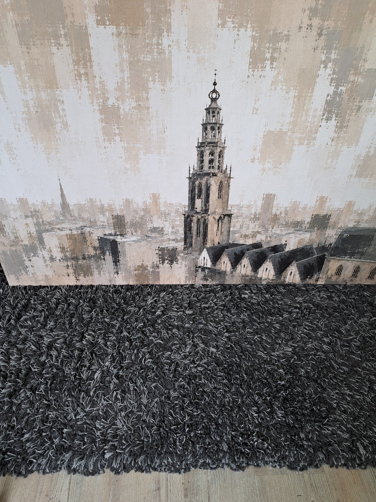 Schilderij met Martini toren Groningen- Abstracte stijl, Ophalen