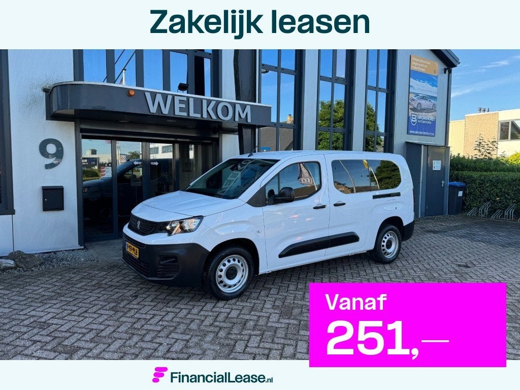 Peugeot Partner L2 Lang 1.5 BlueHdi 102PK 3-pers, Navi, 2x S, Voorwielaandrijving, Dealer onderhouden, Gebruikt, 4 cilinders