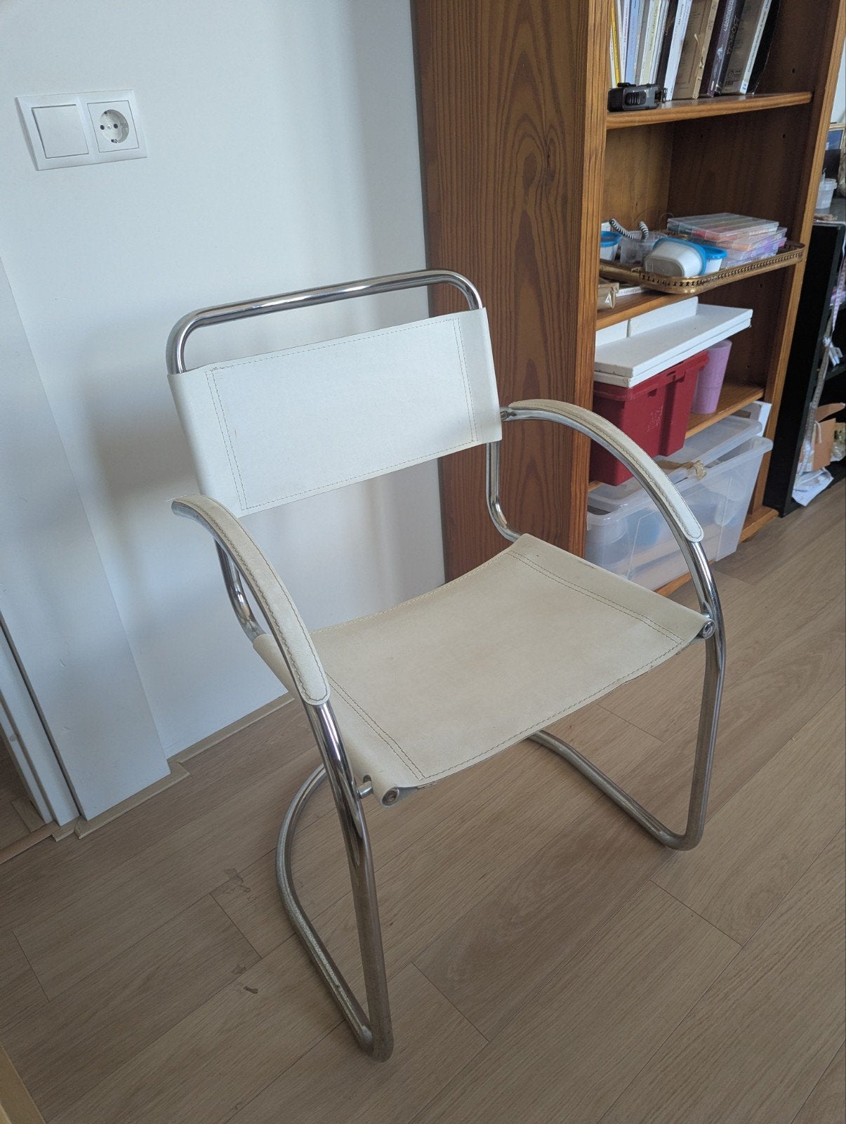 Italiaanse design buisframe stoel, jaren 70/80, Antiek en Kunst, Ophalen of Verzenden
