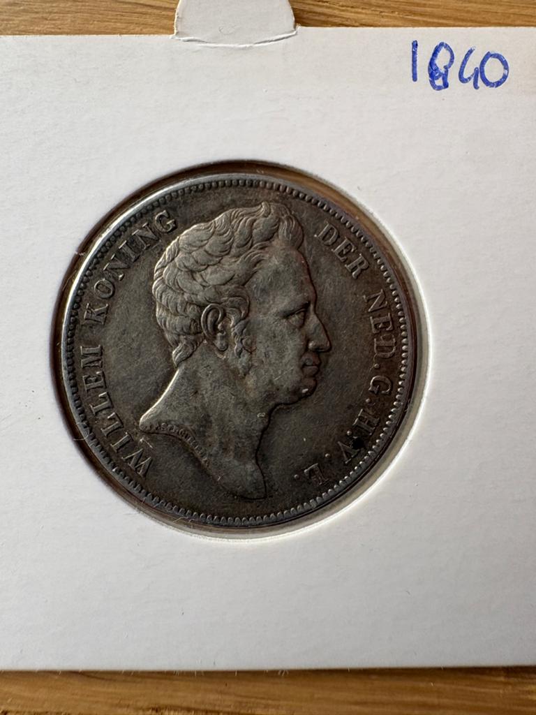 Zilveren 1 Gulden Koning Willem I 1840, Postzegels en Munten, 1 gulden, Zilver, Ophalen of Verzenden, Koning Willem I