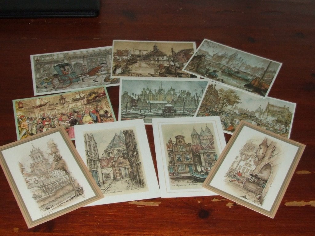 A- ILLUSTRATOR-ANTON PIECK - 10 KAARTEN, Gebruikt, Verzenden, Voor 1940, Prent