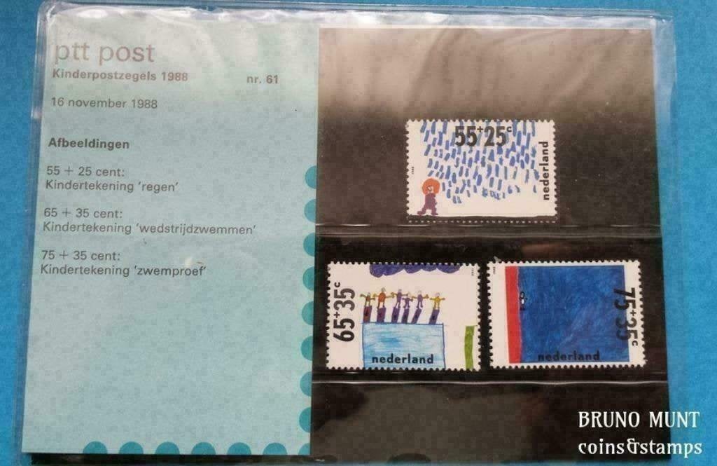 Postzegelmapje 61 - Kinderzegels 1988 - NVPH 1415/1417, Verzenden, Na 1940, Postfris
