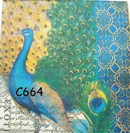 Servetten decoupage/bullet journal – pauw C664, Verzenden, Nieuw