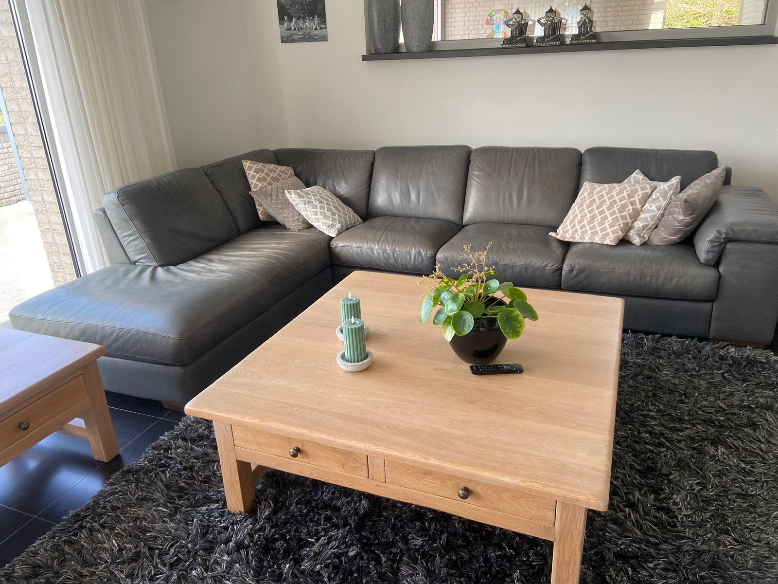 Bankstel Natuzzi Tahira, Ophalen, 250 tot 300 cm, Gebruikt, Hoekbank