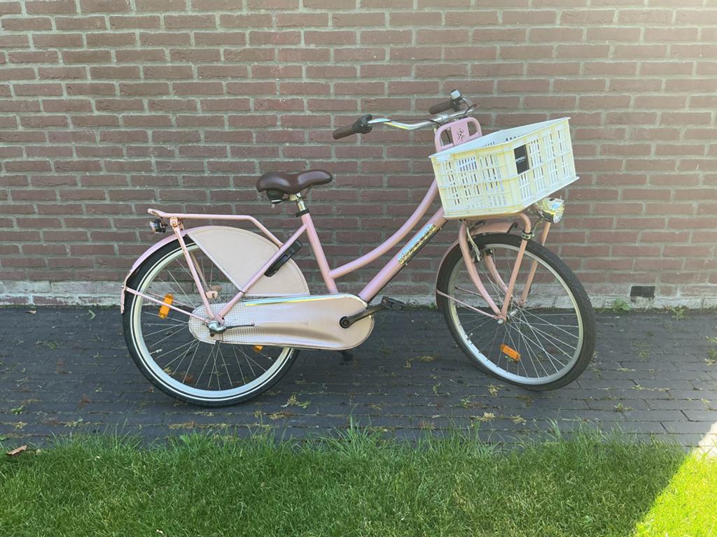 Kinderfiets 22 inch roze, Terugtraprem, Gebruikt, Versnellingen, Ophalen