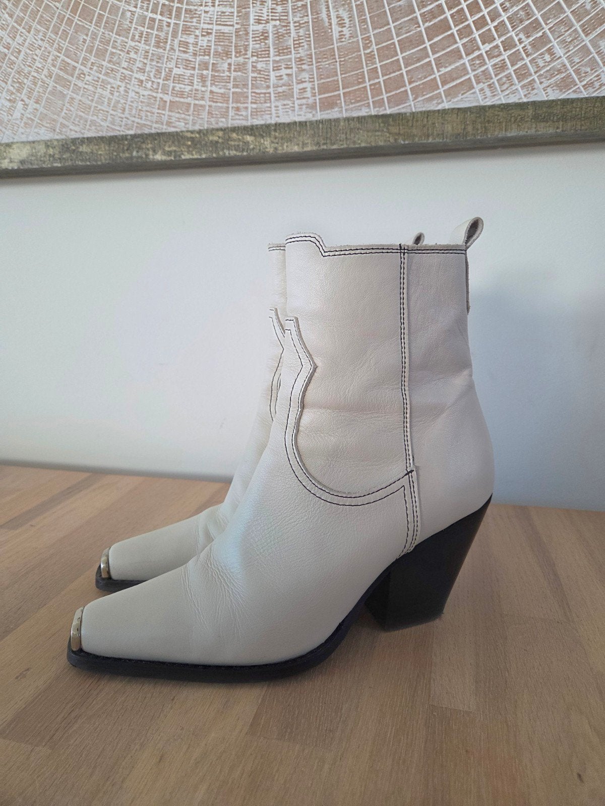 Witte Cowboylaarzen van Sacha size 37., Wit, Lage of Enkellaarzen, Ophalen of Verzenden, Sacha
