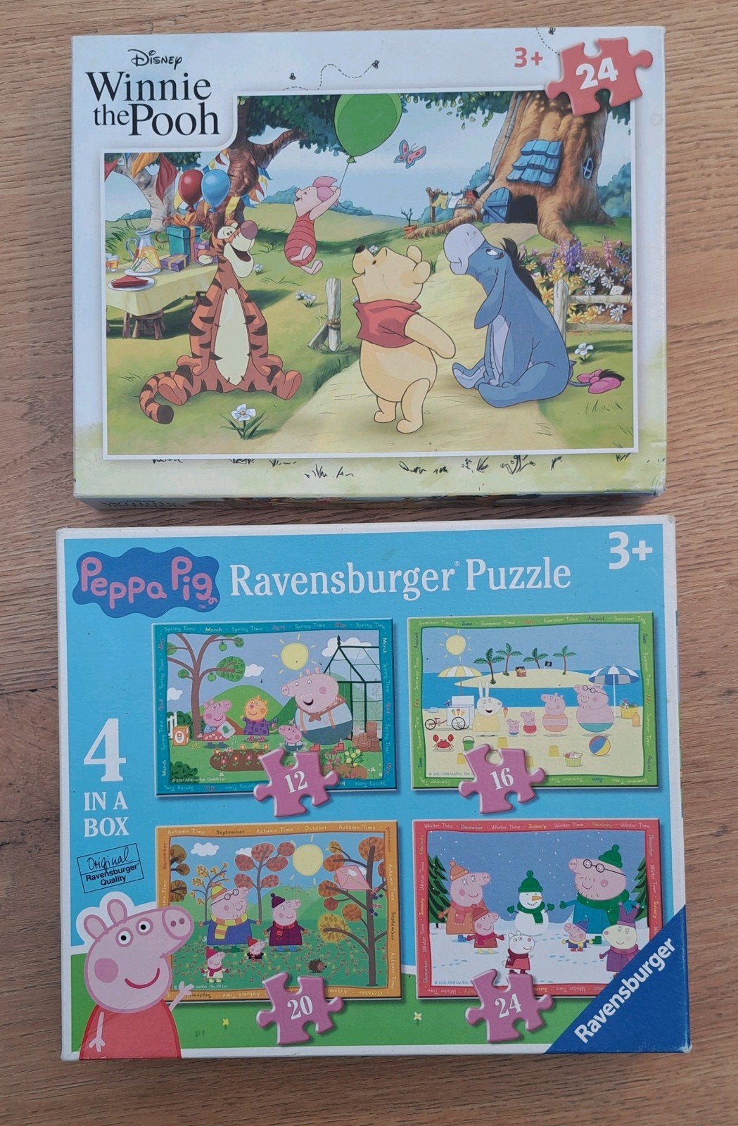 Puzzel Peppa Pig en Winnie the Pooh, Ophalen, 10 tot 50 stukjes, Zo goed als nieuw
