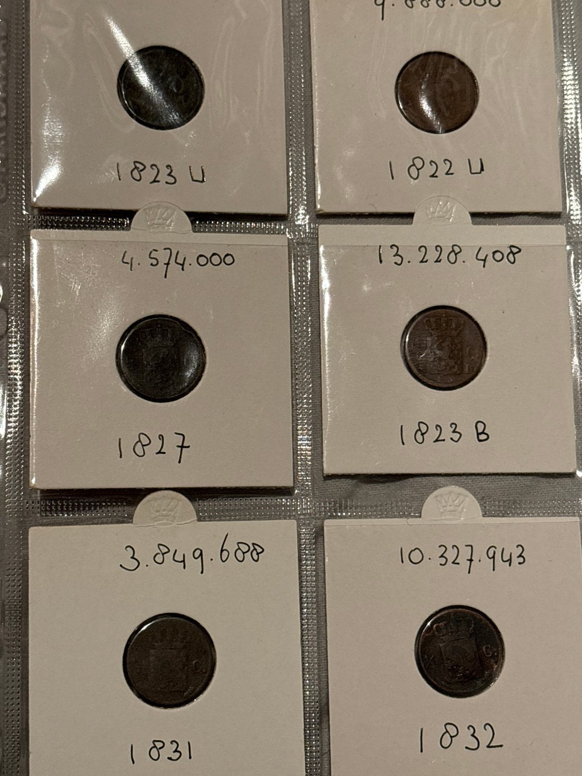 Lot 6x Halve Cent Willem I (1822-1832) - Incl. schaarse 1831, Postzegels en Munten, Munten | Nederland, Ophalen of Verzenden, Koning Willem I