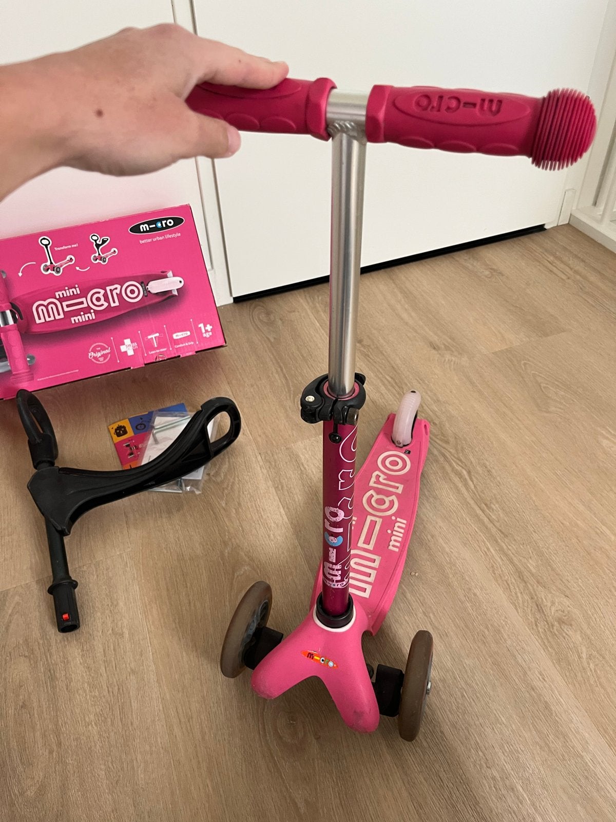 Micro Mini Step 3-in-1 Deluxe Roze - Vanaf 1+ Jaar, Fietsen en Brommers, Steps, Zo goed als nieuw, Gewone step, Ophalen of Verzenden
