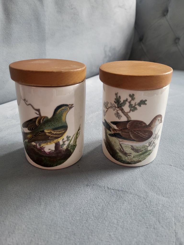2 vintage voorraadpotjes Birds of Britain Portmeirion, Ophalen of Verzenden, Overige stijlen, Overige typen