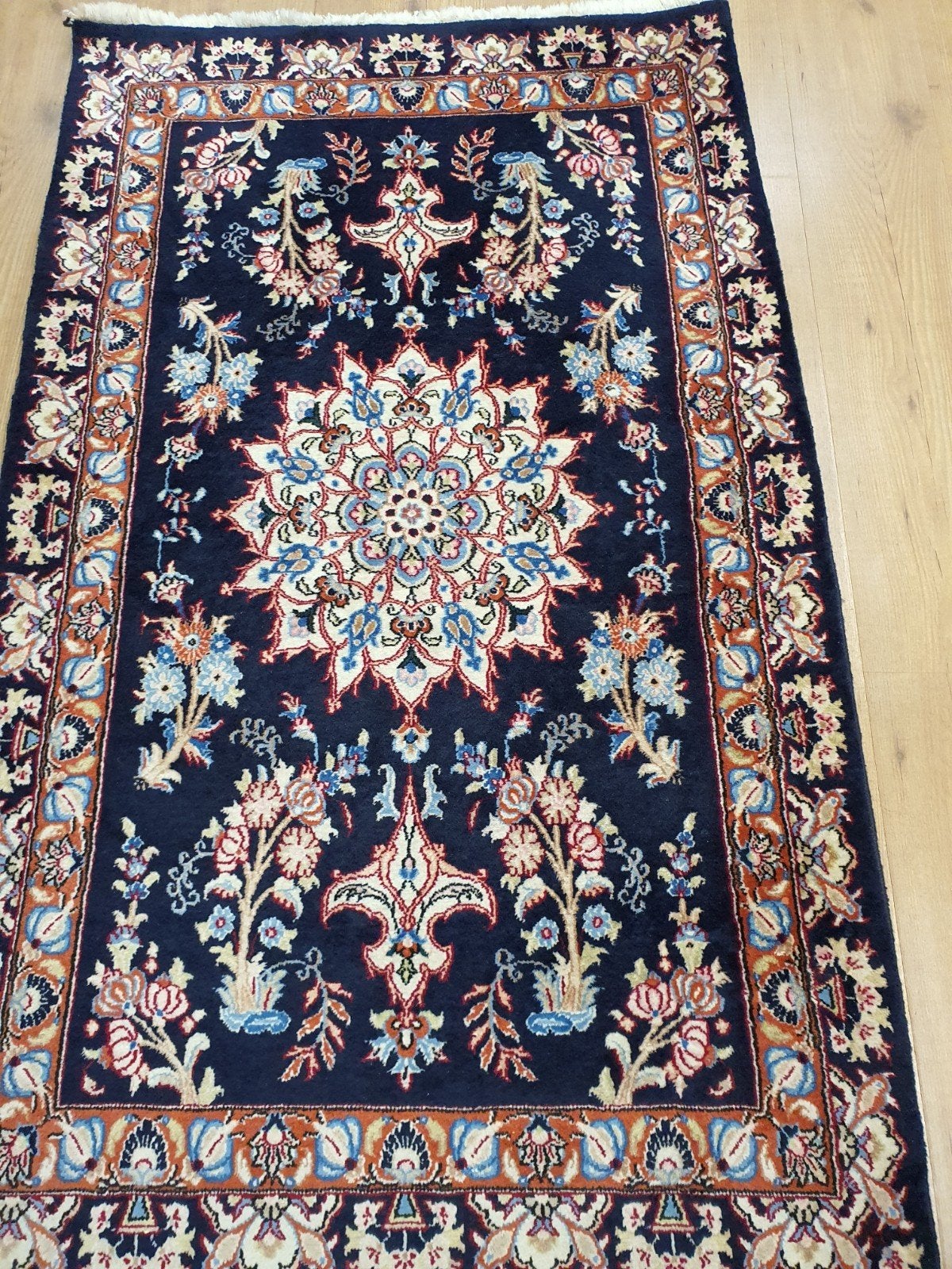 Vintage handgeknoopt perzisch tapijt kashmar 163x95, Info@SlatsAntiek.nl, Tweedehands, Perzisch, 150 tot 200 cm