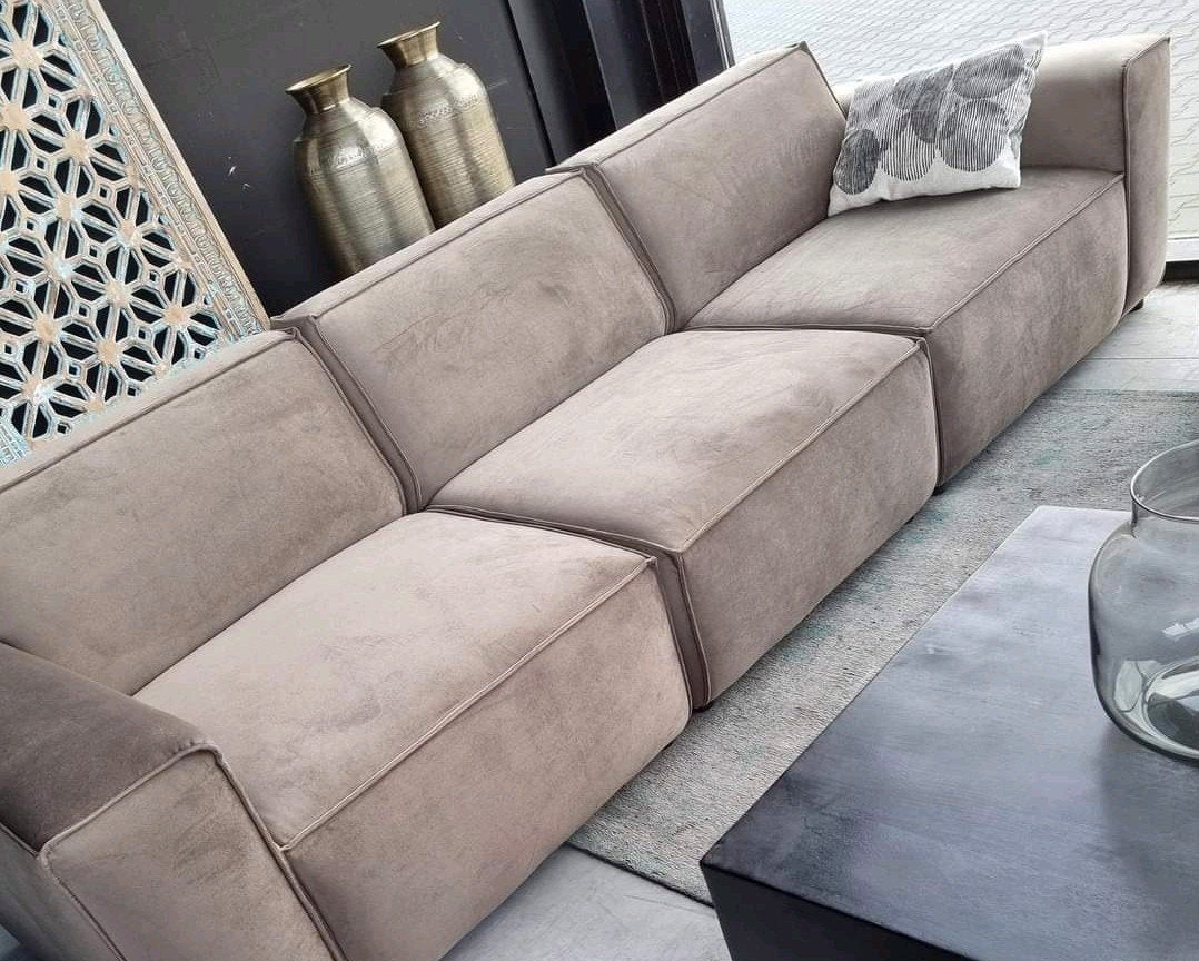 Elementen bank champagne kleur, Huis en Inrichting, Banken | Bankstellen, Ophalen, Modern, Comfortabel, 100 tot 125 cm, Rechte bank
