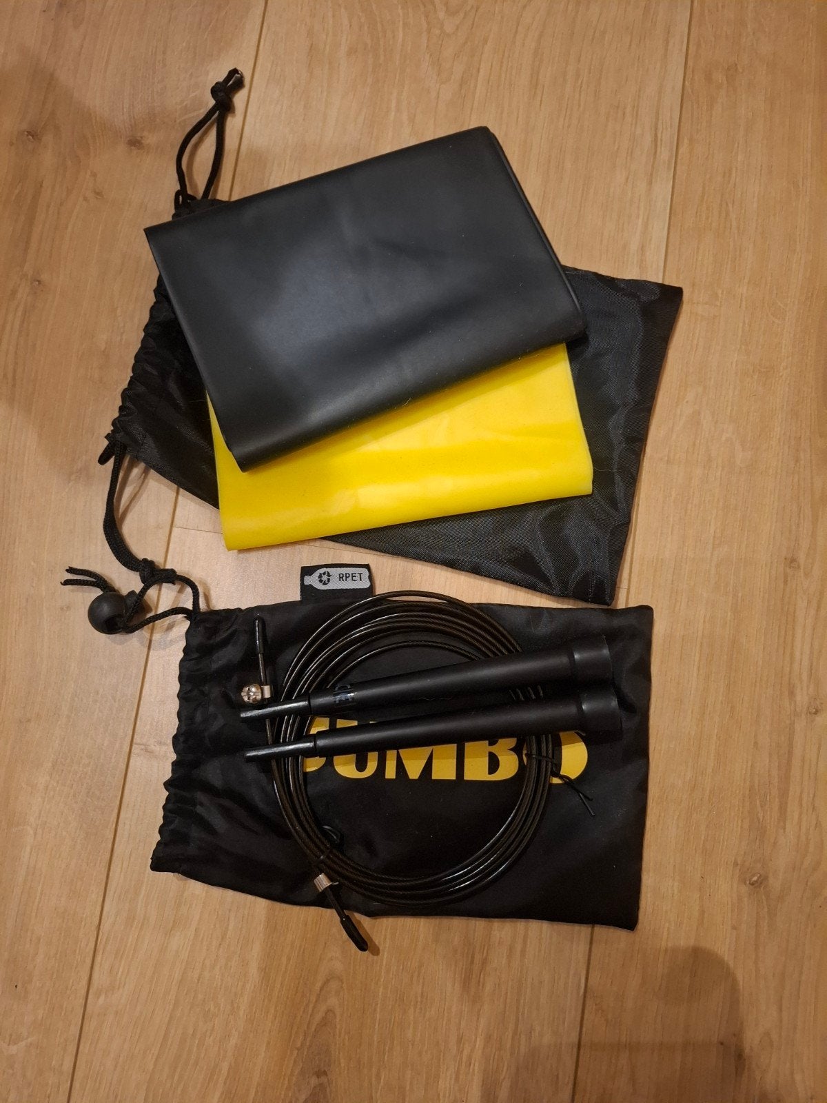 Fitness set: springtouw en elastieken banden, Ophalen