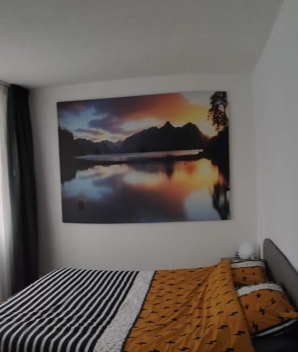 Groot Canvasdoek met Berglandschap - 200x140cm, Huis en Inrichting, Woonaccessoires | Schilderijen, Tekeningen en Foto's, Ophalen