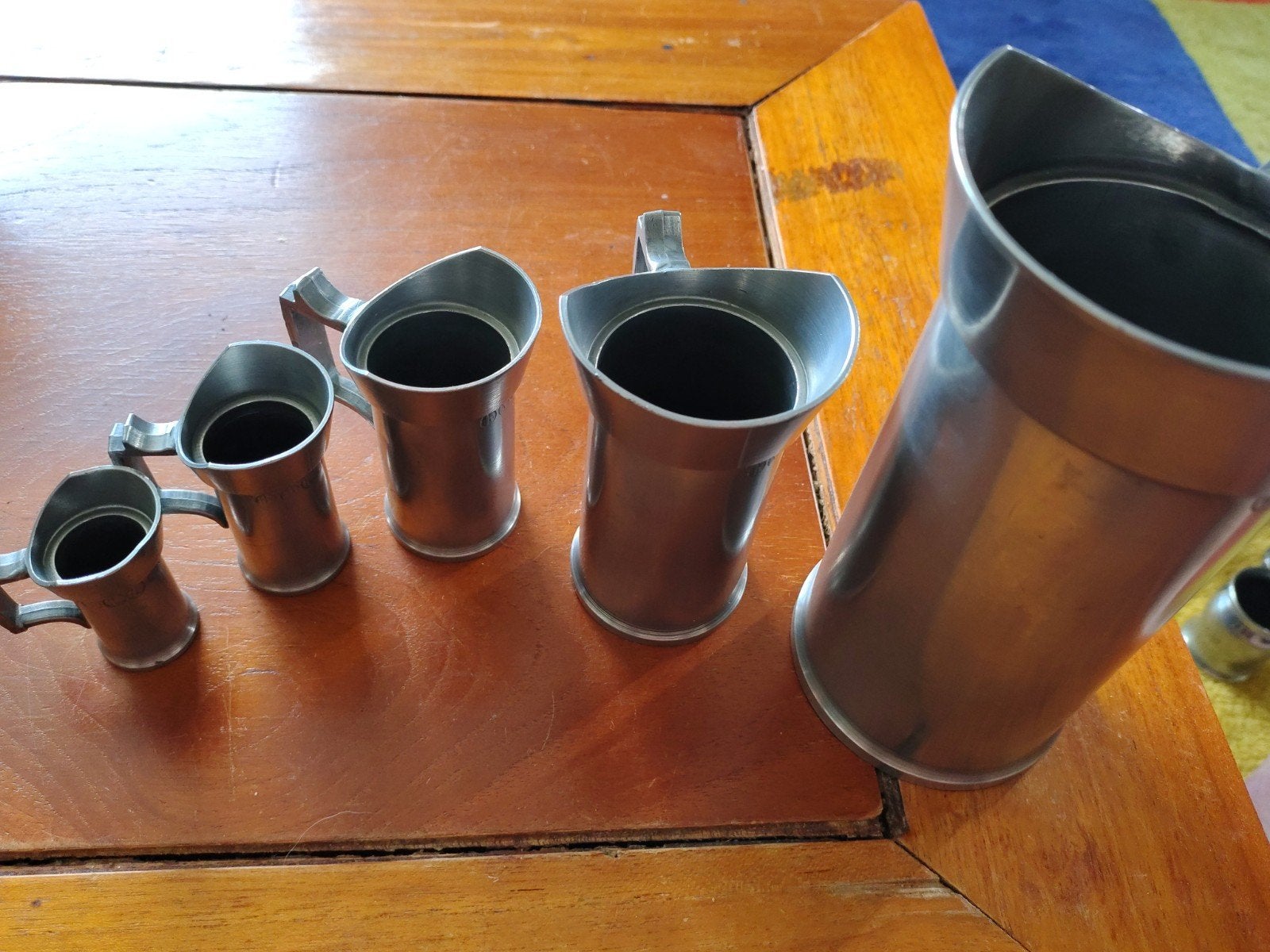 Set van 4 tinnen borden (Ø 20 cm) - Conrad Kurz Tiel, Ophalen of Verzenden