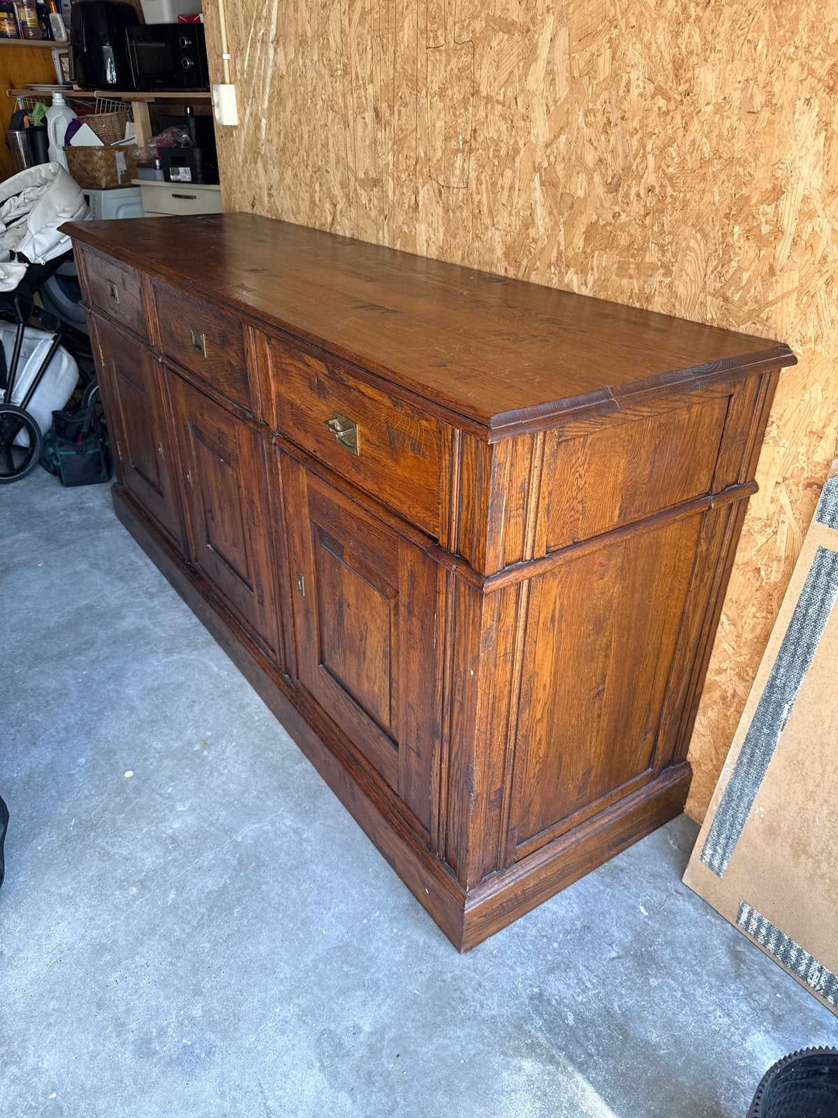 Antiek eiken dressoir met lades en deuren, Ophalen