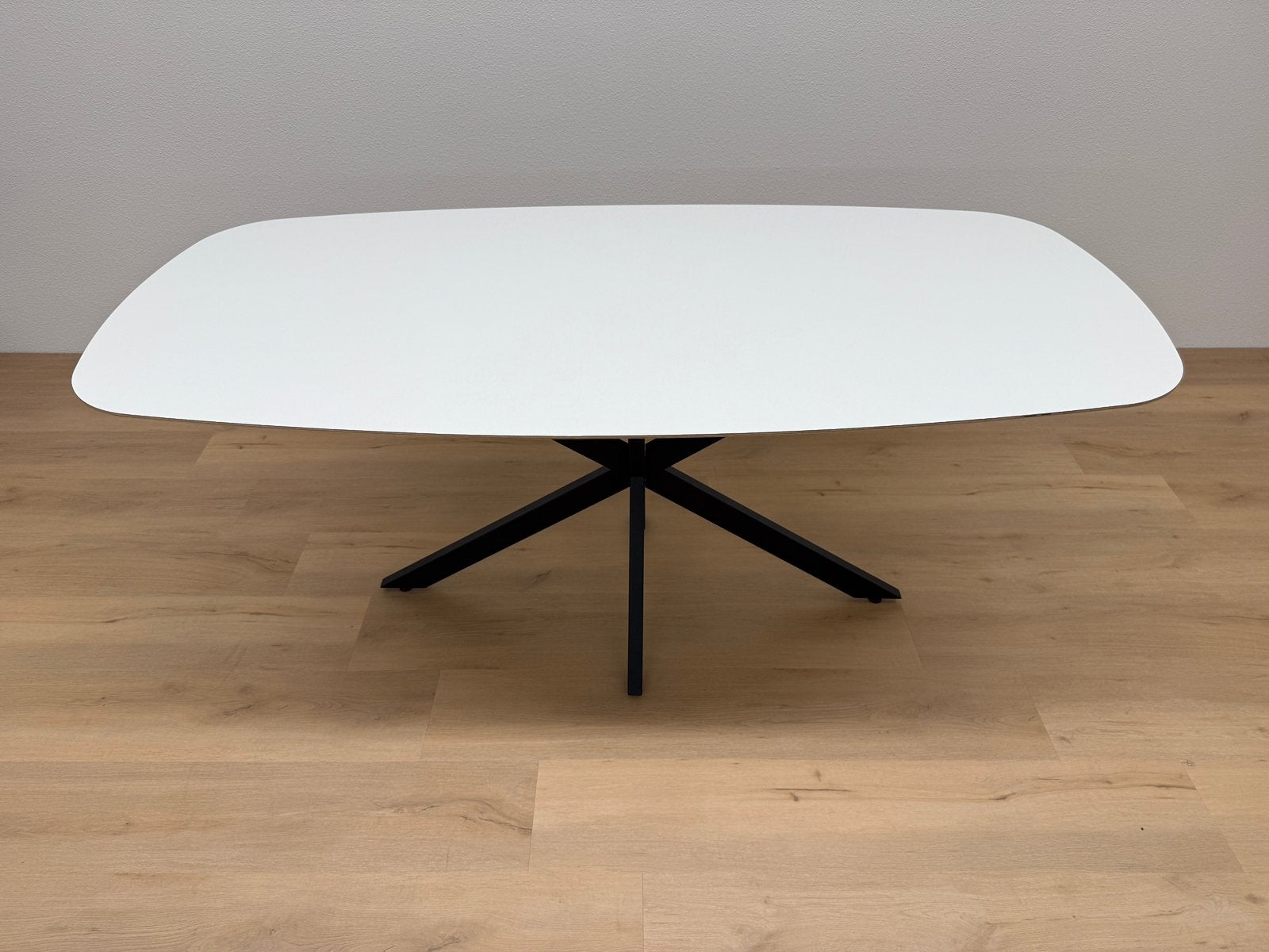 Deens ovale eettafel 180x90 - Wit HPL - Direct Leverbaar, Huis en Inrichting, Zo goed als nieuw, 150 tot 200 cm, Ovaal, Info@betaalbaar-design.nl
