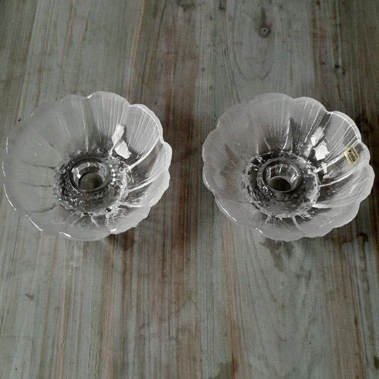 2 glazen kandelaars Kosta, Zweden, Huis en Inrichting, Gebruikt, Kosta Boda, Ophalen of Verzenden, Glas