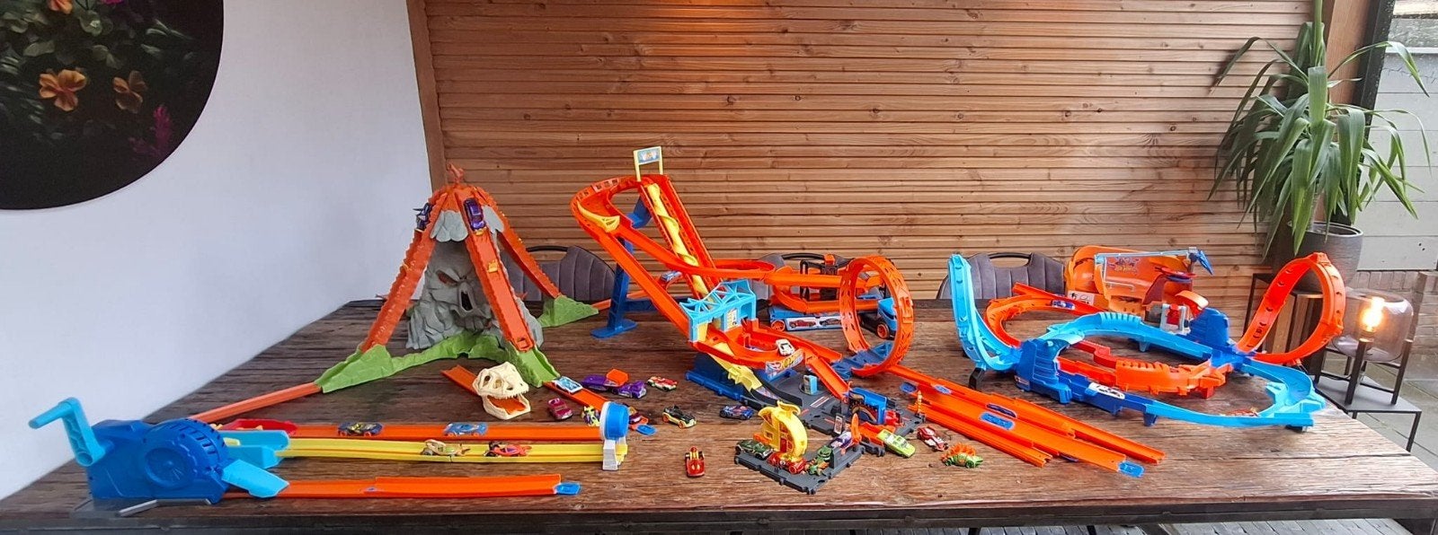 Grote Hot Wheels Baanset met Auto's - Zo goed als nieuw, Ophalen, Zo goed als nieuw