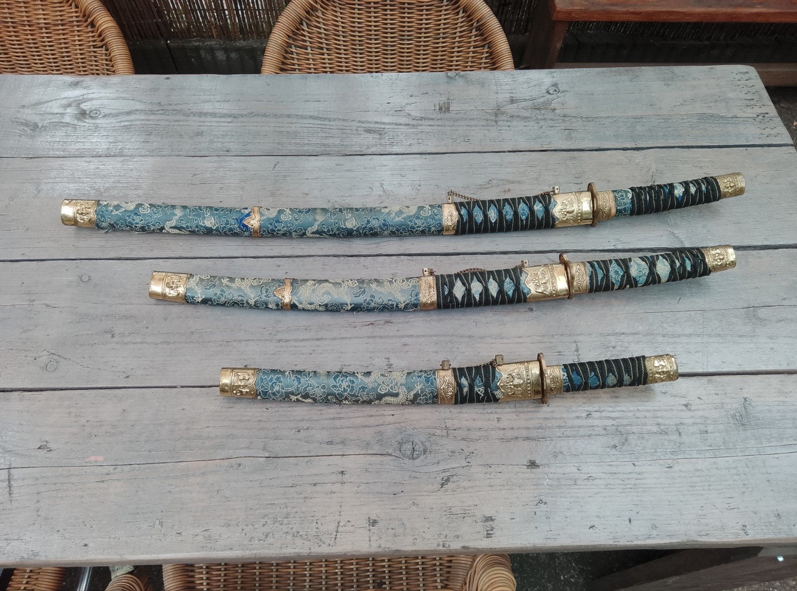 Japanse Samurai Zwaard Set - Katana, Wakizashi, Tanto deko, Ophalen of Verzenden