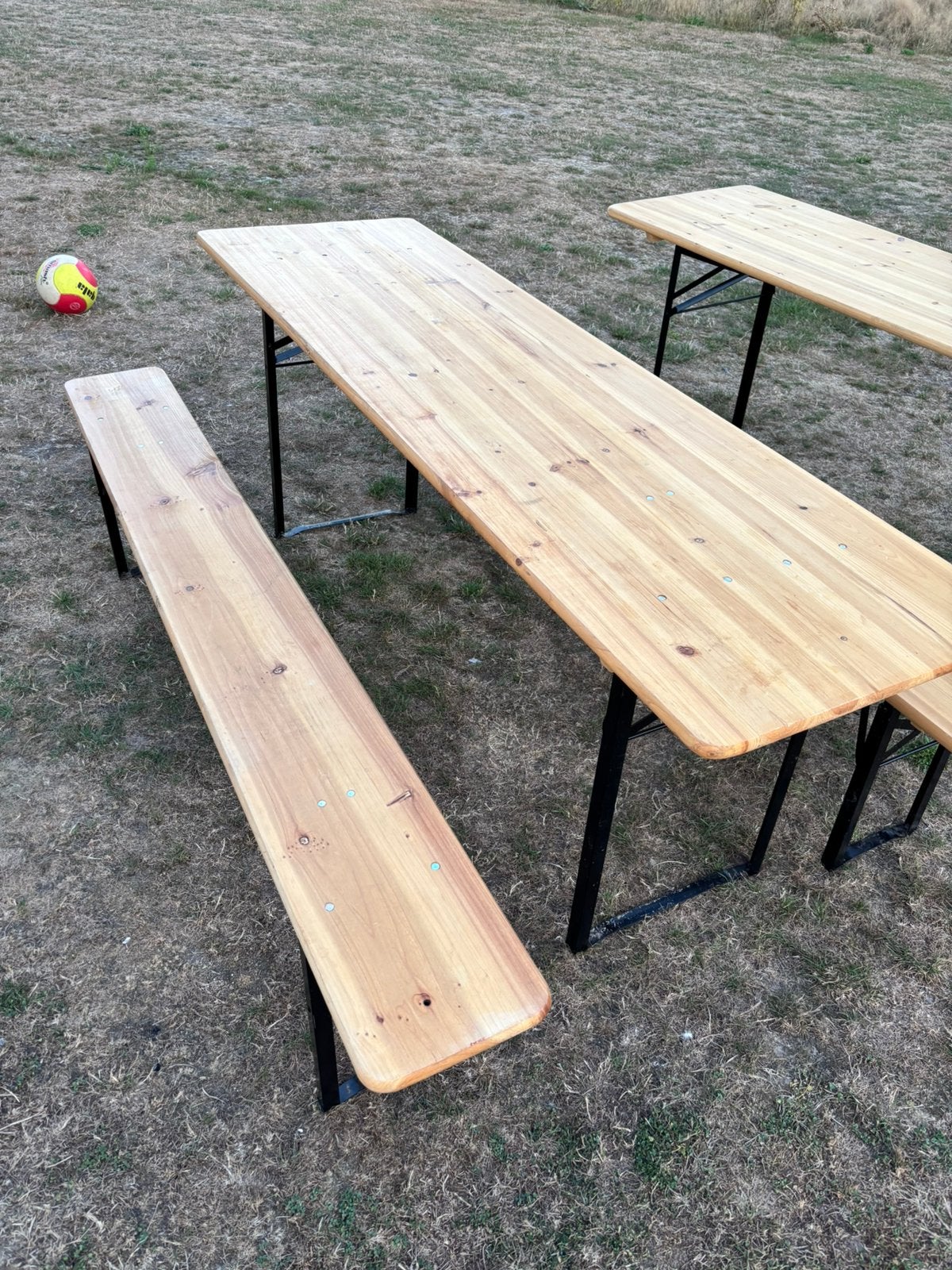 Biertafels en banken, Ophalen, Zo goed als nieuw, Rechthoekig, Hout