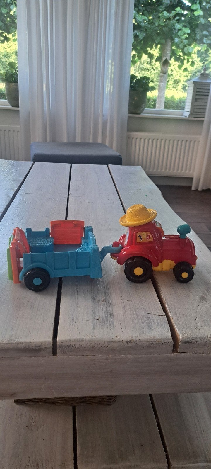 VTech Toet Toet Auto's Tractor met dierenkar en koe Karin, Ophalen of Verzenden, Gebruikt