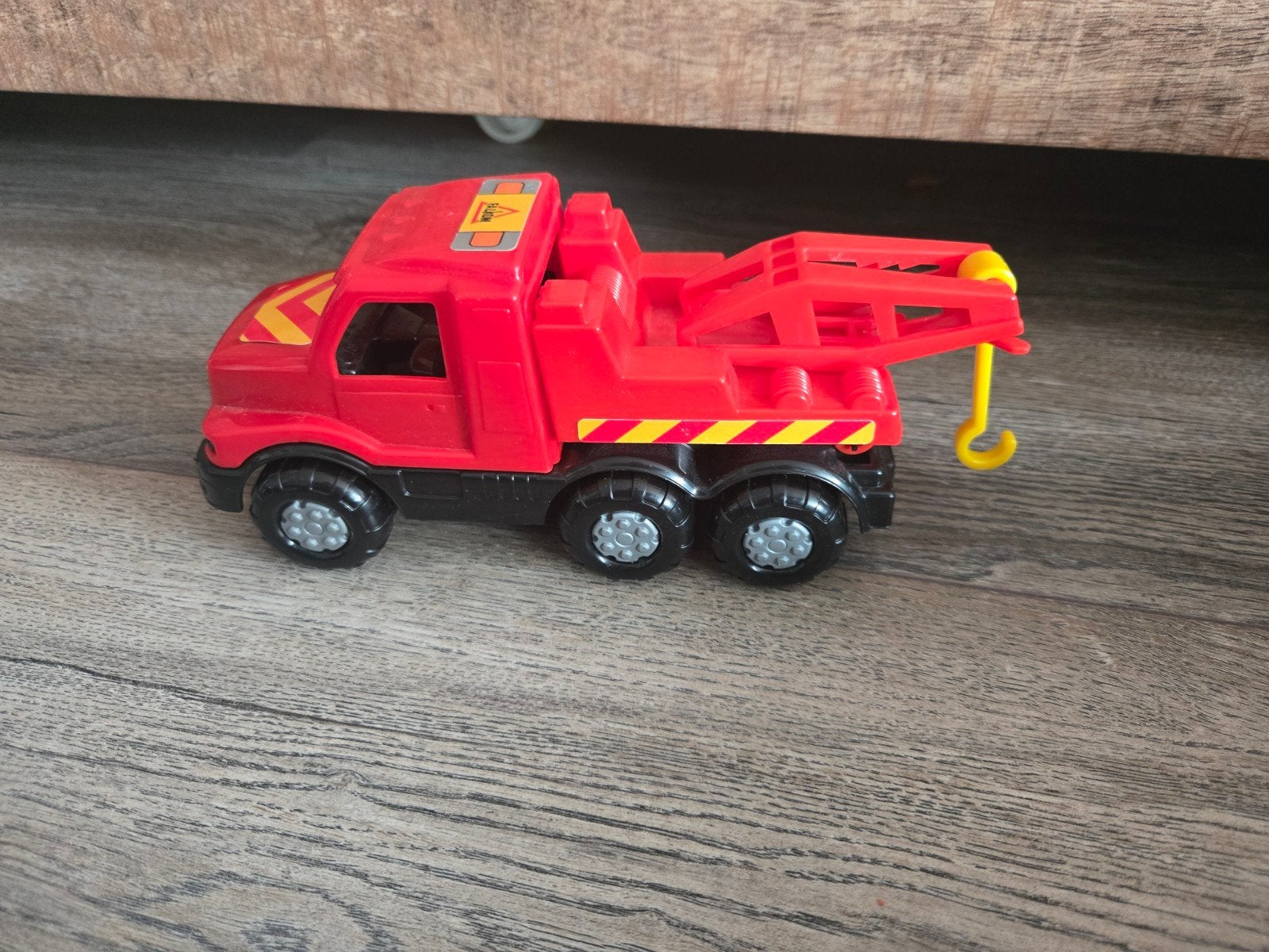Rode speelgoed takelwagen, Ophalen, Gebruikt