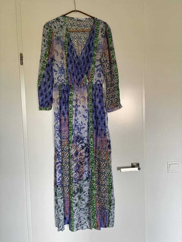 Zara lange jurk maat M paars/groene, Maat 38/40 (M), Zara, Paars, Ophalen of Verzenden