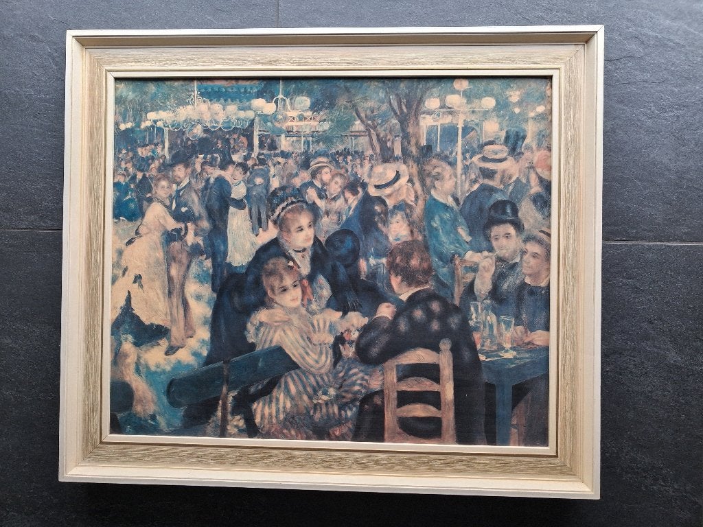 Schilderij "Bal du moulin de la Galette" van Renoir, Antiek en Kunst, Ophalen, Paneel, Portret of Personen, Impressionistisch