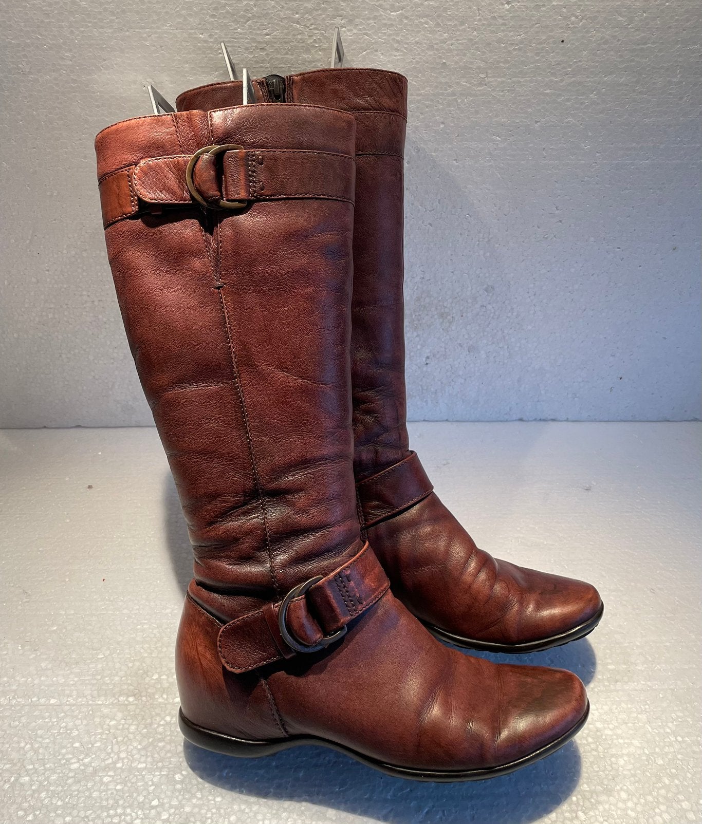 Ecco Comfort hoge luxe design chique dames laarzen 38 bruin, Hoge laarzen, Bruin, Ophalen of Verzenden, Zo goed als nieuw