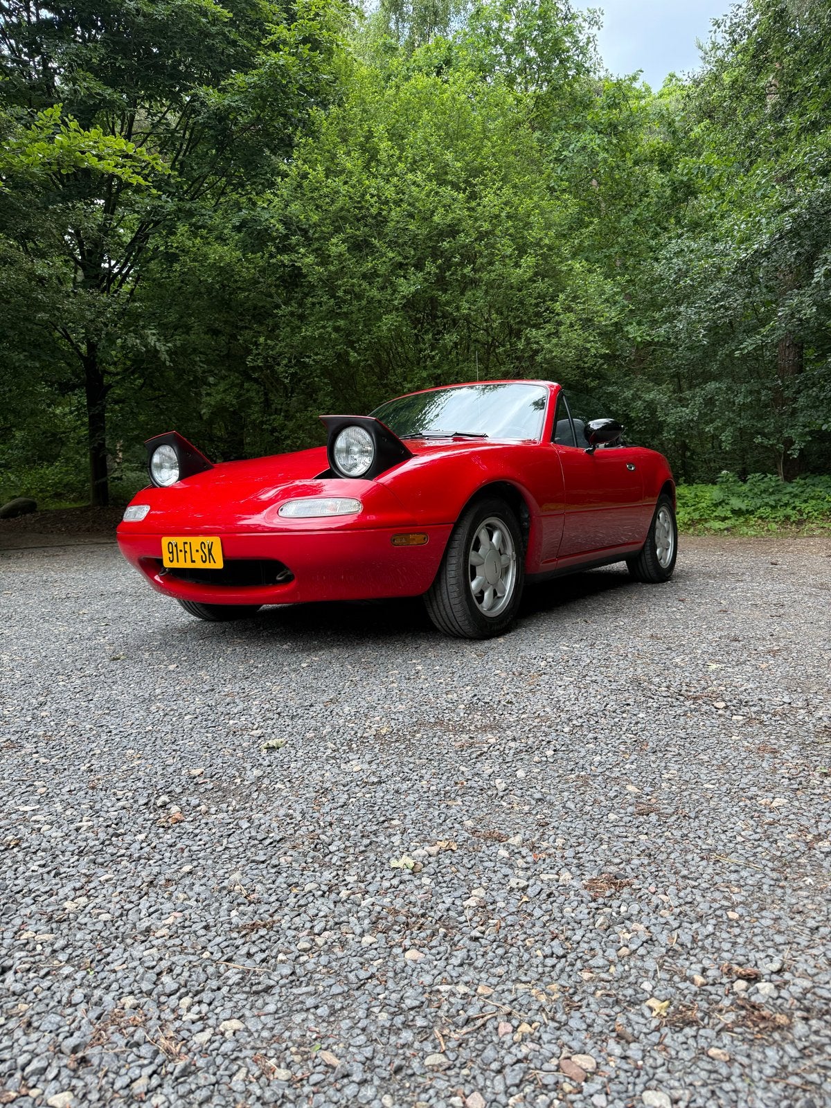 Mazda MX-5 1.6 Miata U9 1992 Rood, Zwart, 4 cilinders, Cabriolet, Handgeschakeld
