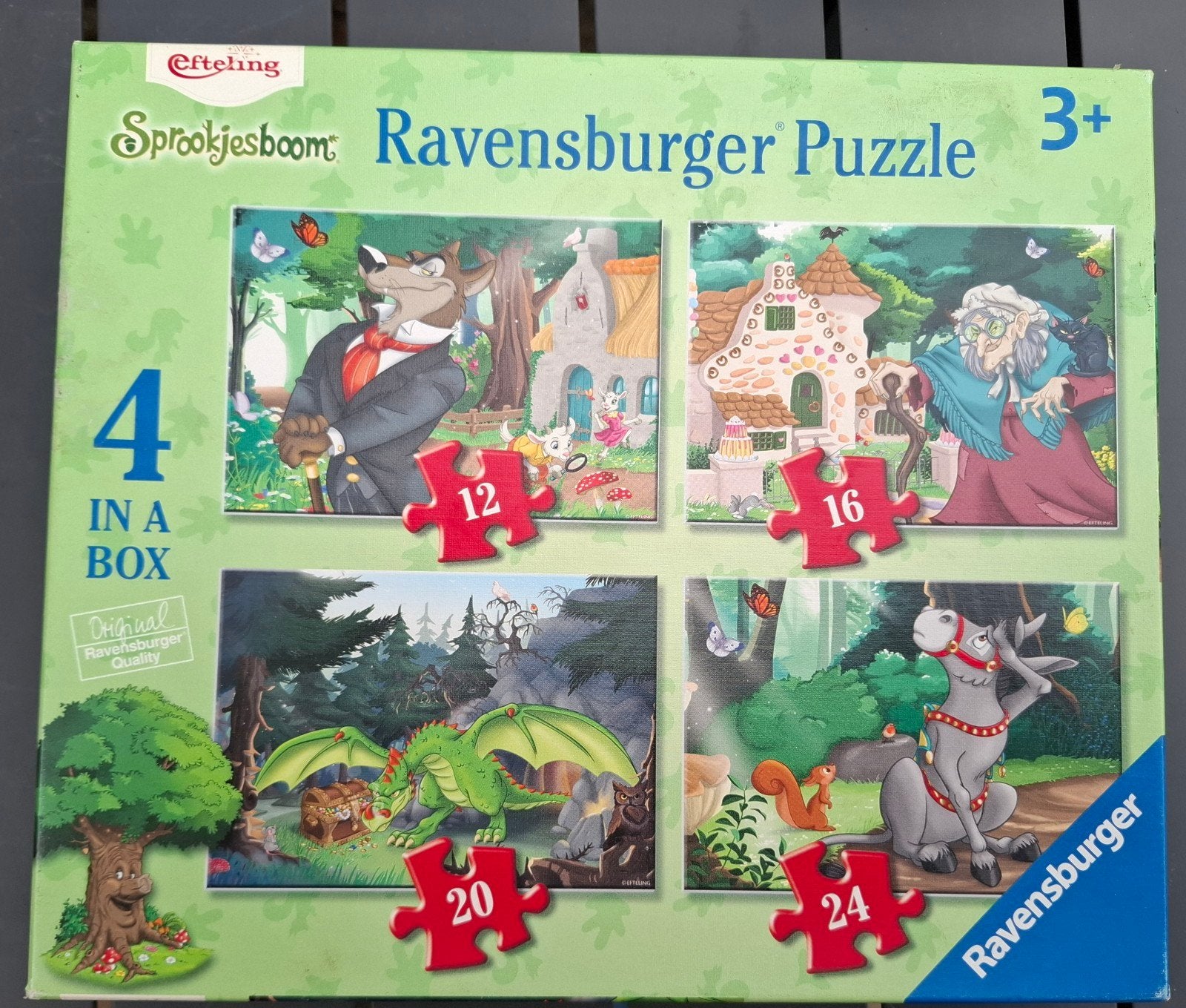 Efteling Sprookjesboom Ravensburger Puzzel 4-in-1, Ophalen of Verzenden, 10 tot 50 stukjes, Gebruikt, 2 tot 4 jaar