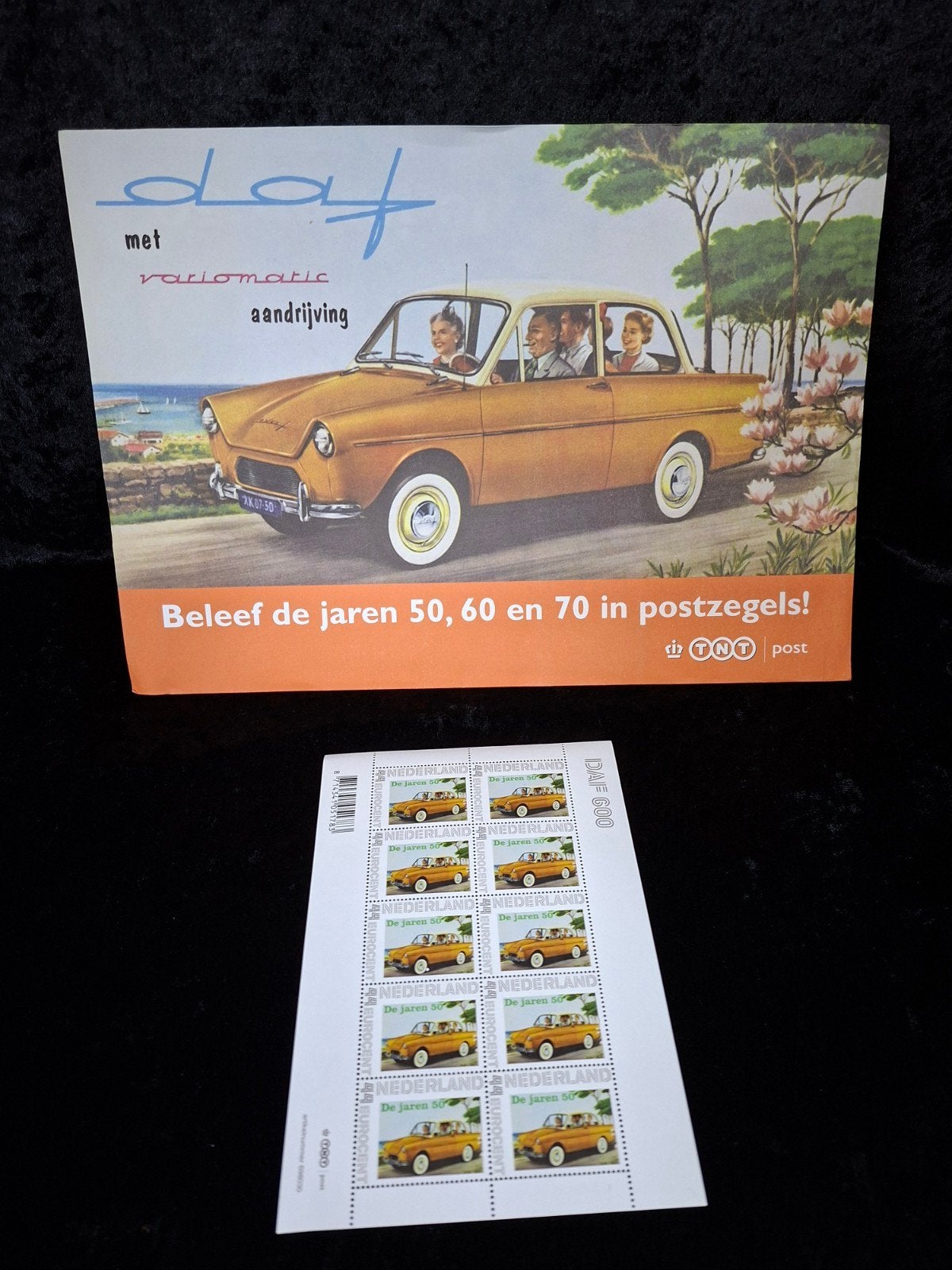 DAF 600 Postzegels met informatie envelop., Ophalen of Verzenden, Na 1940, Postfris