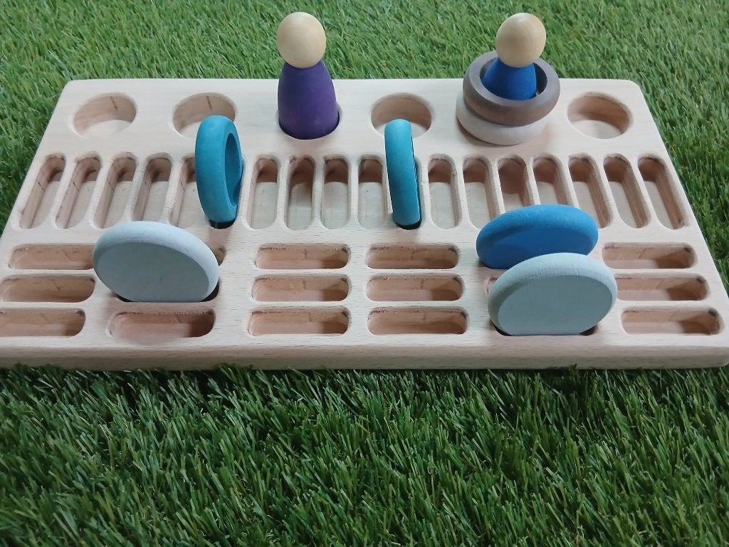 Houten houder voor Grapat Nins, ringen en munten 60-delig, Verzenden, Nieuw, Overige typen