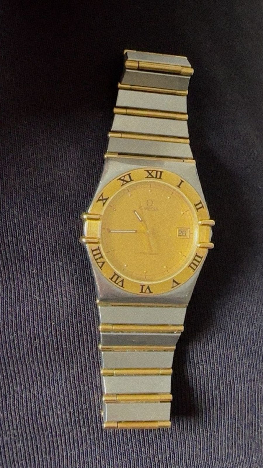 OMEGA CONSTELLATION 18k goud, Leer, Ophalen of Verzenden, Zo goed als nieuw, Omega