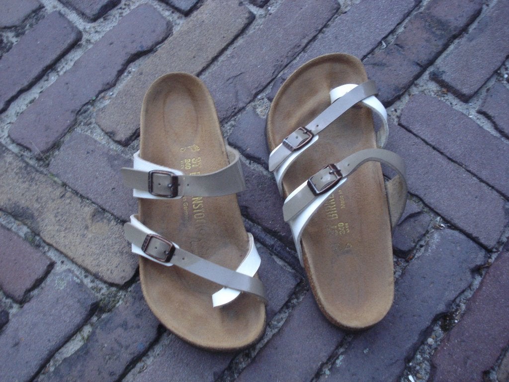 MAYARI BIRKENSTOCK KLEURRIJK 37 GRATIS VERZENDING PER POST, Slippers, Overige kleuren, Verzenden, Zo goed als nieuw
