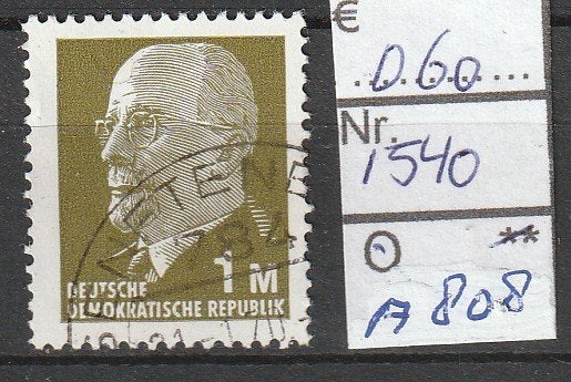 DDR Ulbricht Michel 1540 Nr.A808g, Verzenden, DDR, Gestempeld