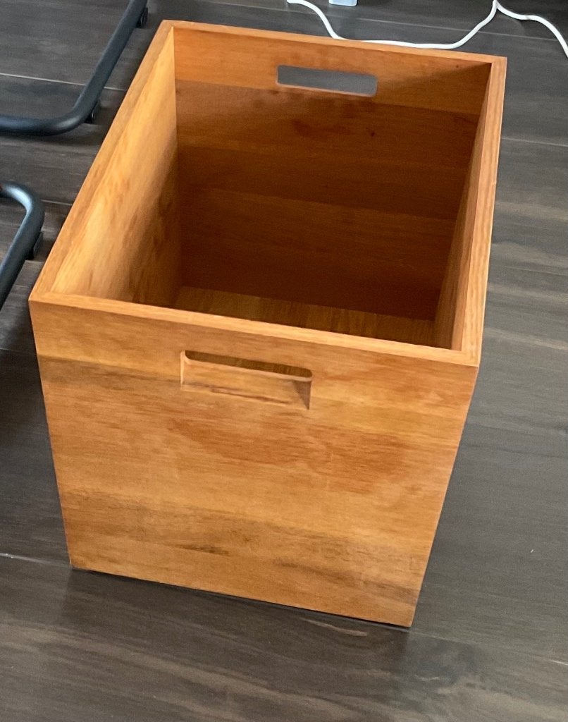 Massief houten kist voor speelgoed of vinyl handvaten, Minder dan 50 cm, Eikenhout, Minder dan 50 cm, Ophalen of Verzenden
