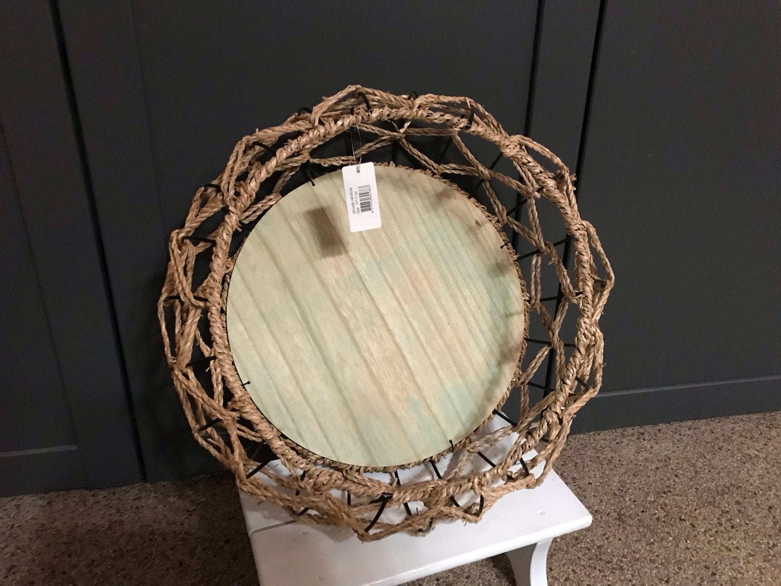 Clayre & Eef Mand Rotan met Metalen Frame 39x15 cm, Gevlochten, Mand, Rond, Nieuw