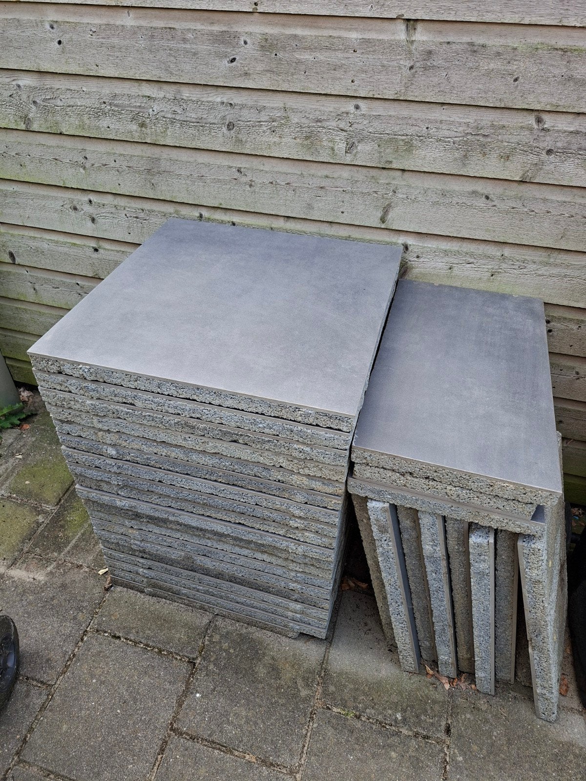 18 stuks keramische tegels 60x60x4 antraciet, Ophalen, Keramiek, Terrastegels